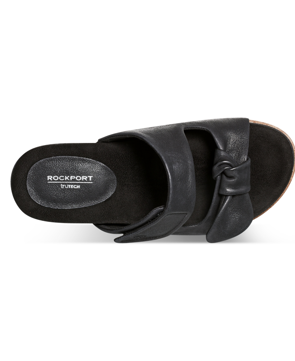 Shop Rockport Women's Zova Open Toe Casual Flat Sandals In Black Leather