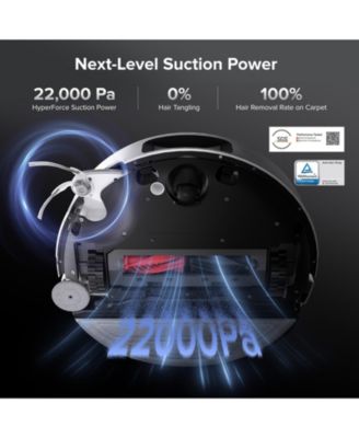 Saros 10 Robot Vacuum and Mop, 3.14 inches Ultra Thin Design, Auto Mop Detachment, 0% Hair Tangling, 22,000 Pa Suction Power and 10-in-1 Dock