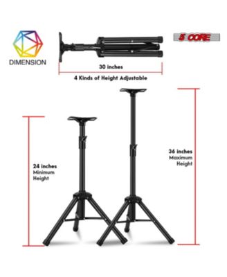 Speaker Stand Tripod Tall Adjustable 36 Inch DJ Pole Mount Studio Monitor Stands