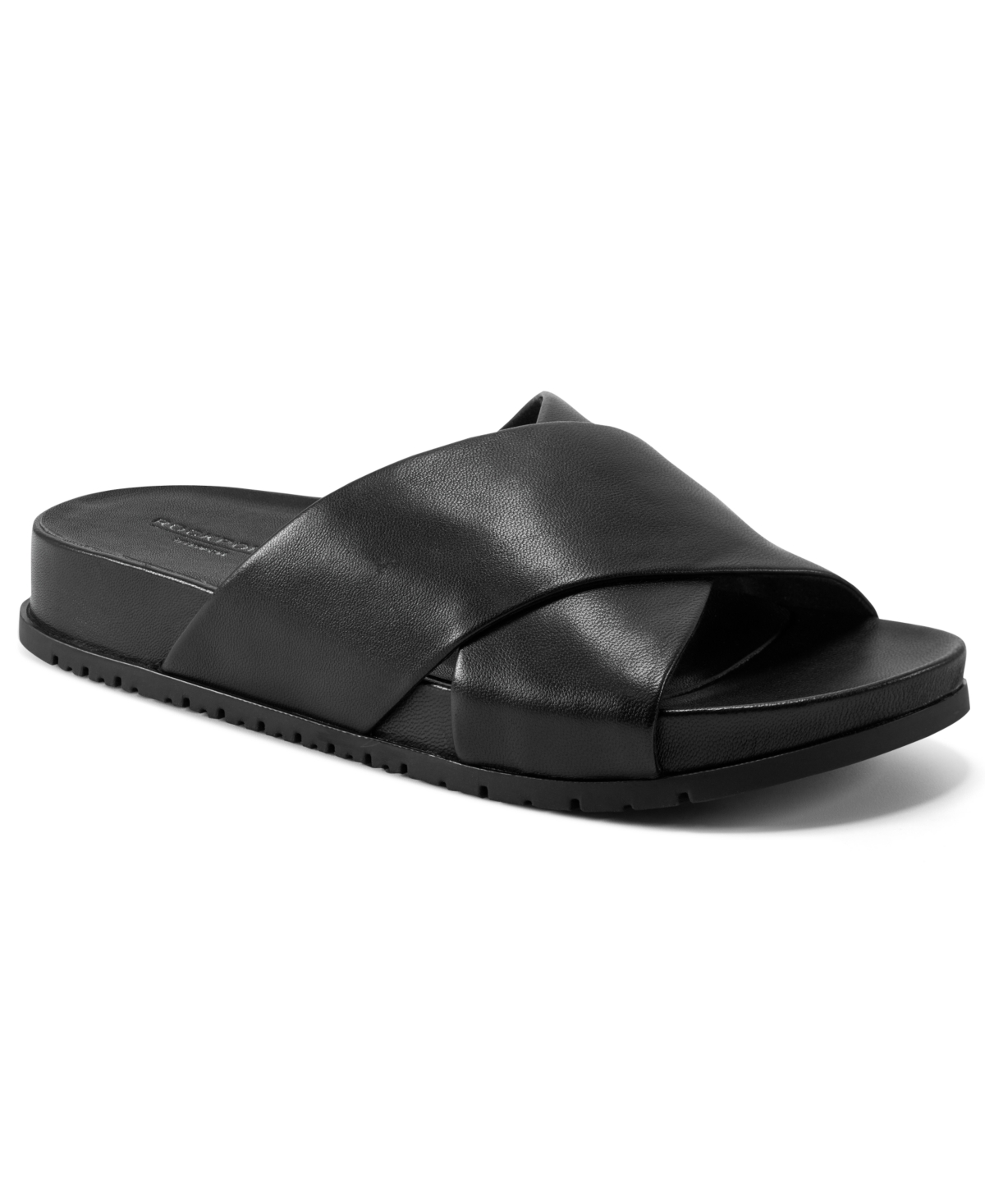 Shop Rockport Women's Leia Open Toe Casual Flat Sandals In Black Leather