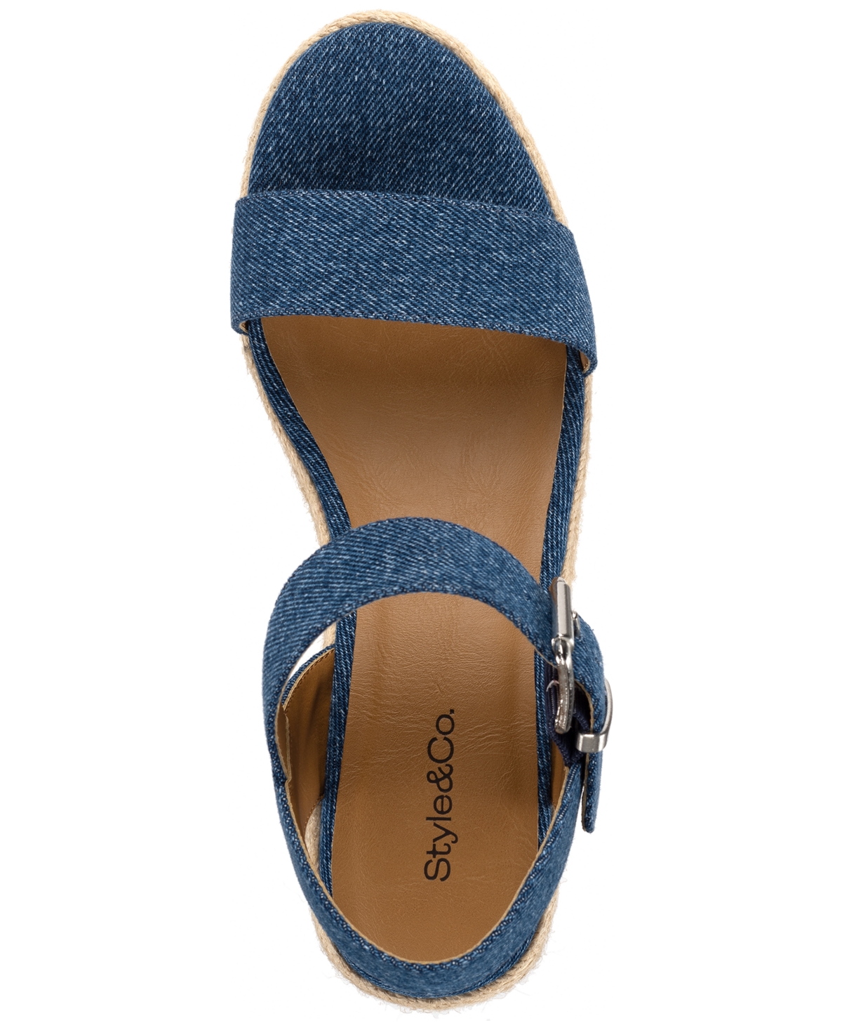 Shop Style & Co Women's Hawkinns Wedge Sandals, Exclusively At Macy's In Lps Denim