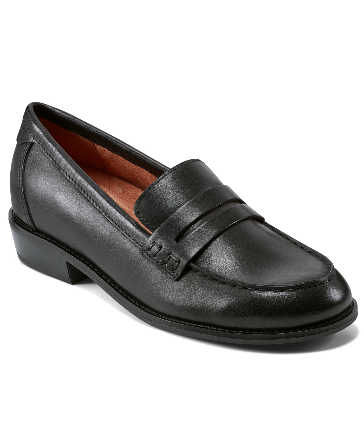 Shop Rockport Women's Elisea Round Toe Casual Loafers In Black Leather