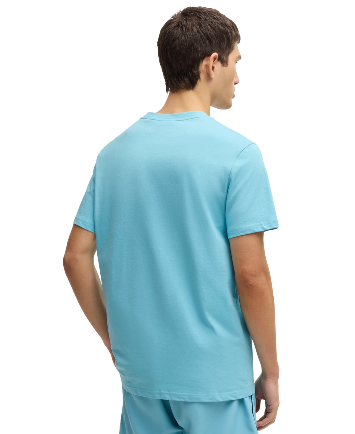 Hugo Boss Boss By  Men's Cotton Contrast Logo Relaxed-fit T-shirt In Blue
