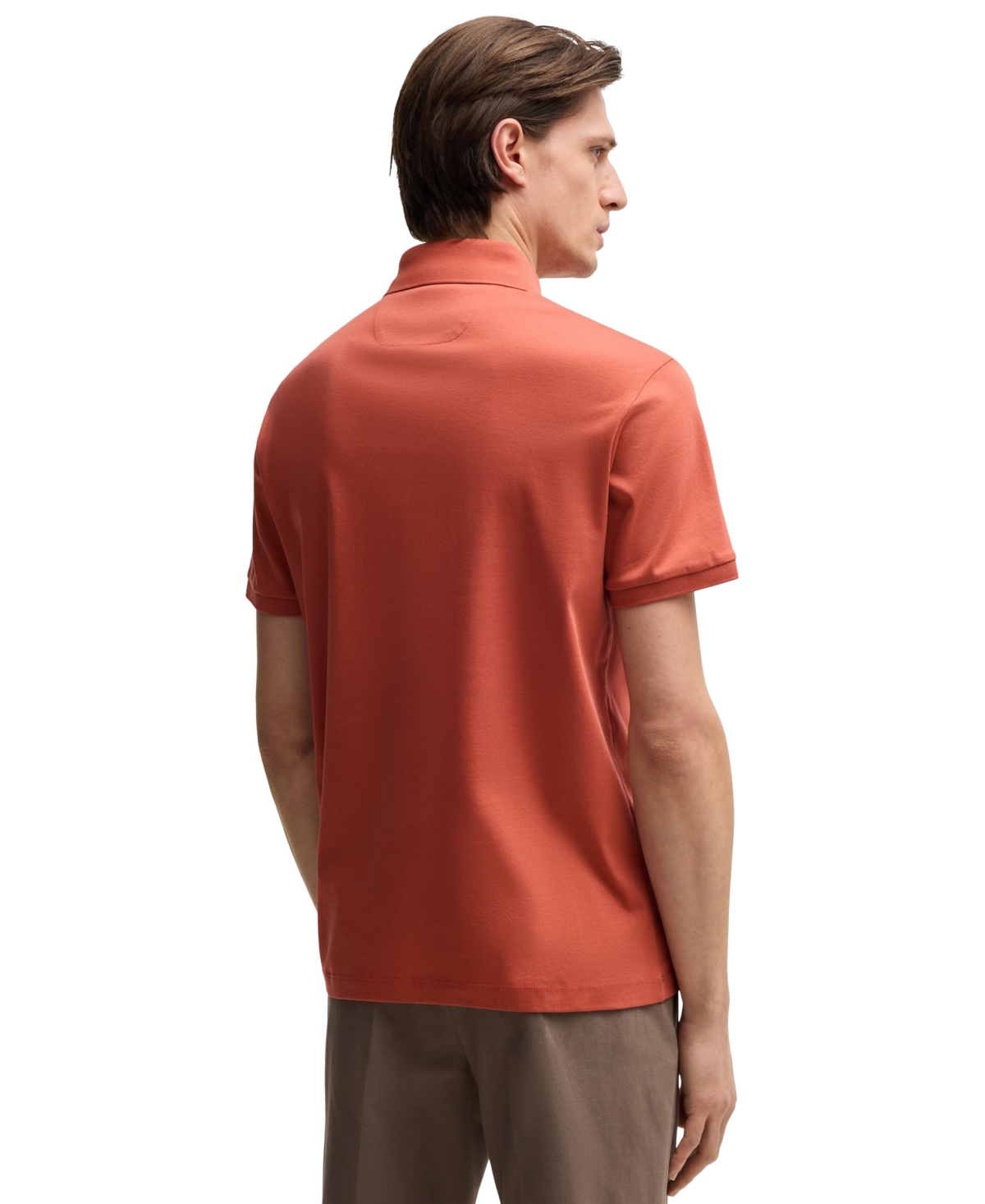 Hugo Boss Boss By  Men's Mercerized Italian Cotton Regular-fit Polo Shirt In Open Red