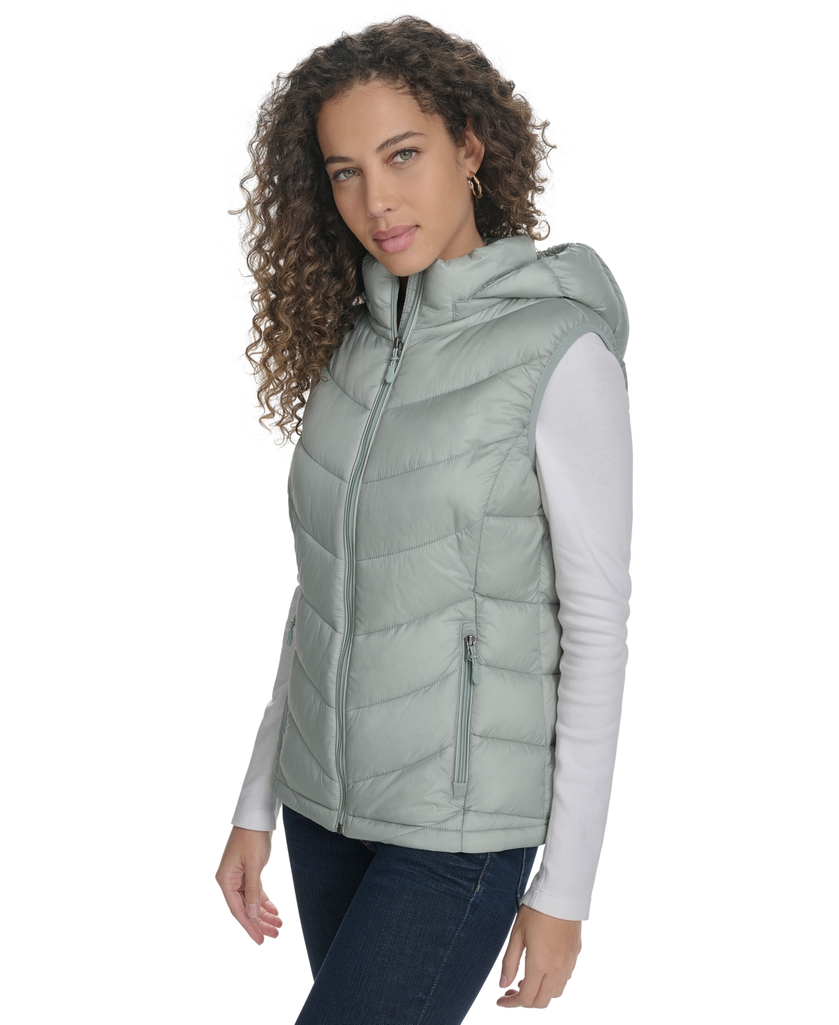 Shop Charter Club Women's Packable Hooded Puffer Vest, Created For Macy's In Mint Tea