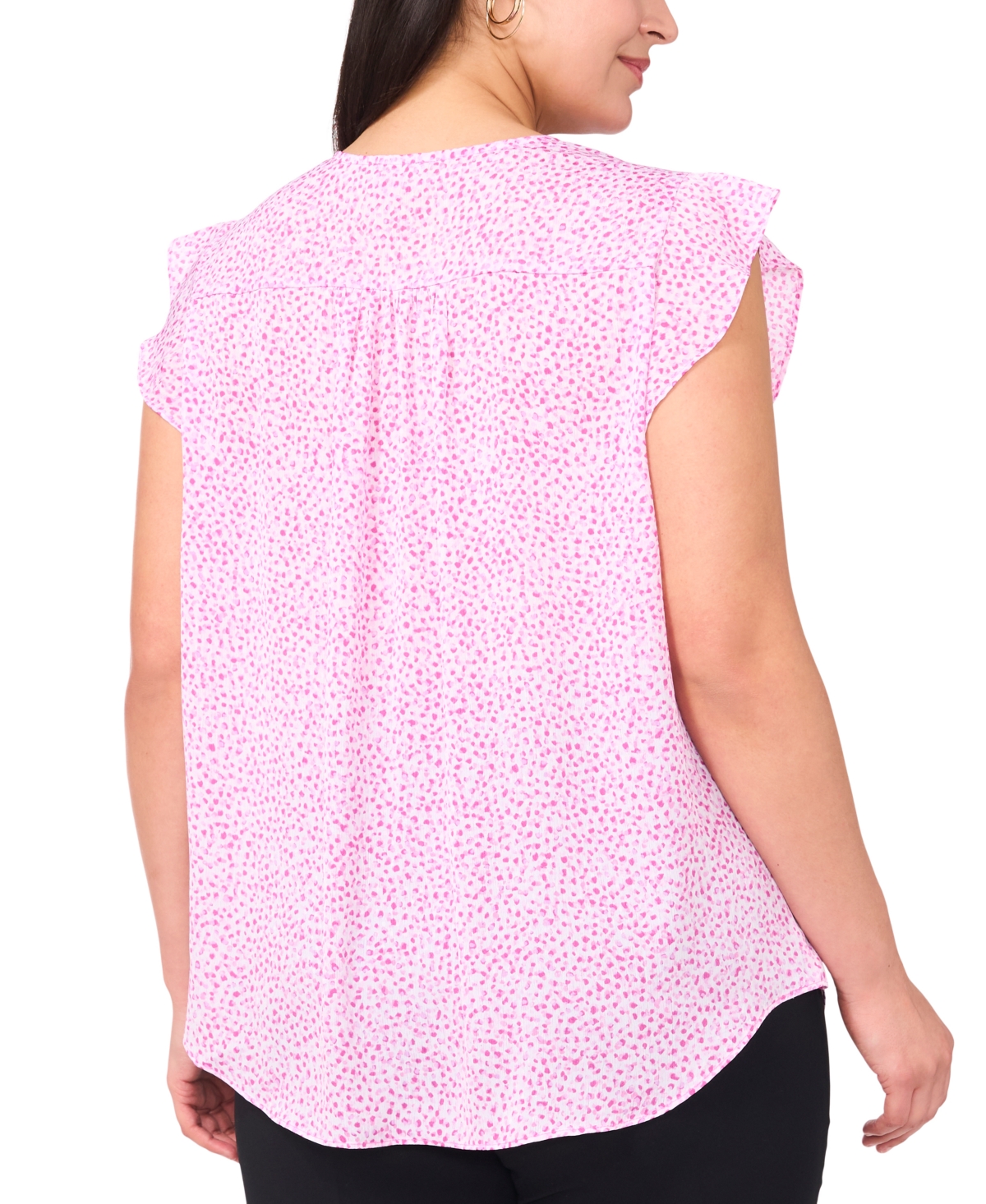 Vince Camuto Plus Size V-neck Flutter-sleeve Blouse In Violet Blush