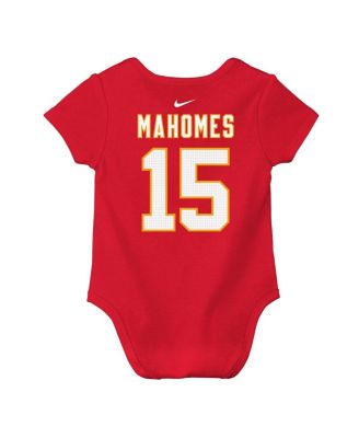 Baby Boys and Girls Patrick Mahomes Red Kansas City Chiefs Player Name Number Bodysuit