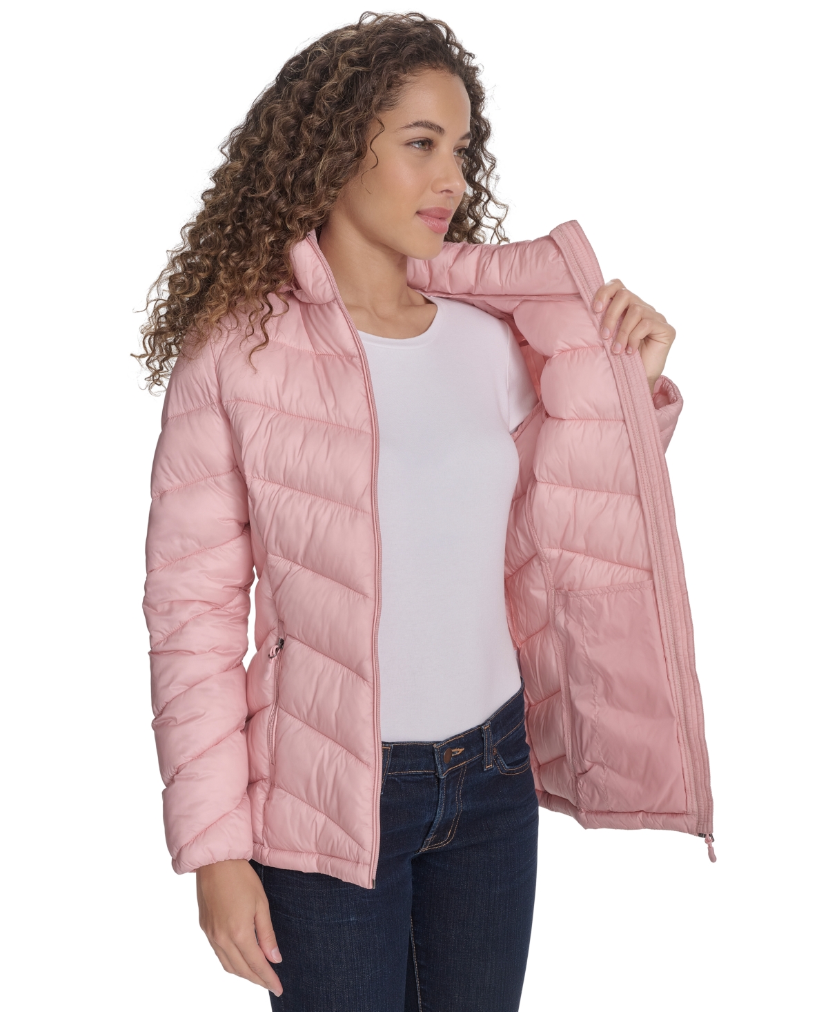 Shop Charter Club Women's Packable Hooded Puffer Coat, Created For Macy's In Pink Sand