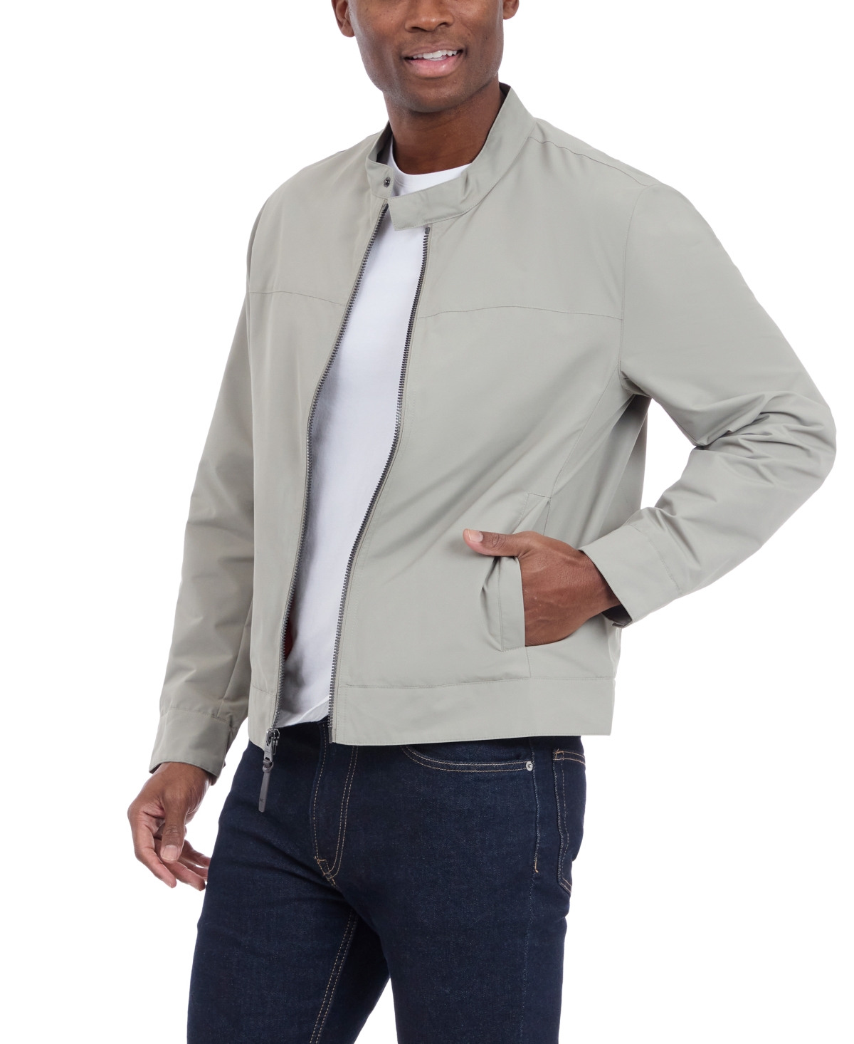 Michael Kors Men's Lightweight Moto Jacket In Light Sage