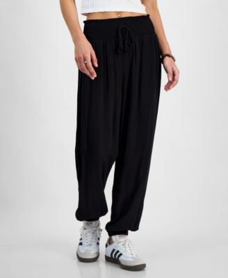 Juniors' Smocked Jogger Pants