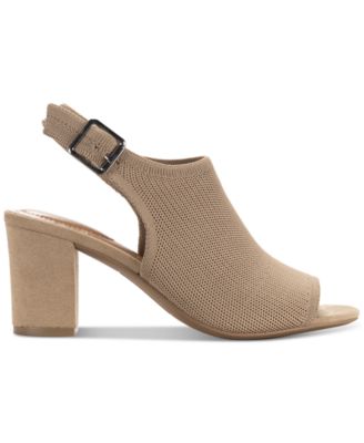 Women's Peyyton Slingback Knit Dress Block Heel Shooties, Exclusively at Macy's