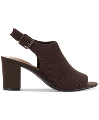 Women's Peyyton Slingback Knit Dress Block Heel Shooties, Exclusively at Macy's