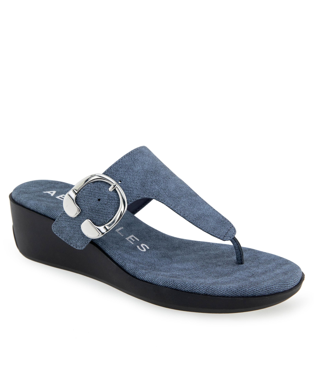 AEROSOLES WOMEN'S IZOLA ROUND TOE WEDGE SANDALS 