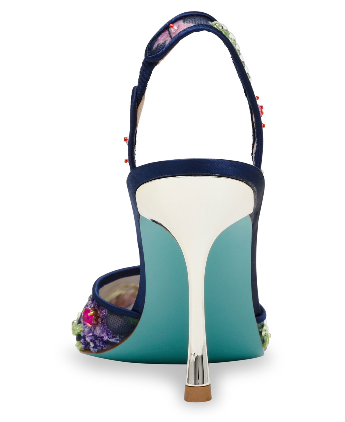 BETSEY JOHNSON VELMA JEWELED MESH SLINGBACK PUMPS 
