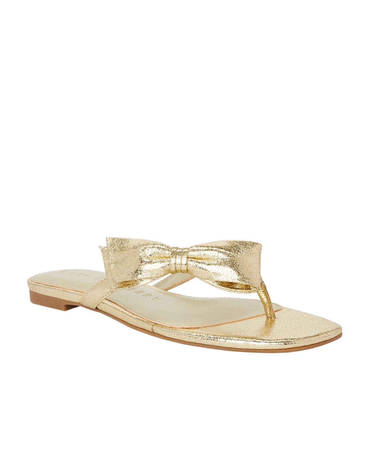 Shop Katy Perry Women's Halie Bow Thong Slip-on Flat Sandals In Gold