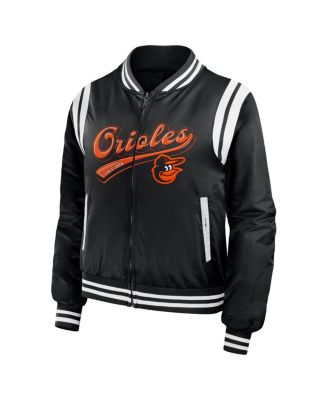 Women's Black Baltimore Orioles Football Bomber Jacket
