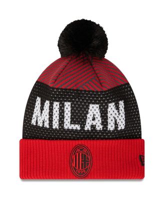 New Era - Men's Red AC Milan Engineered Sport Cuffed Knit Hat with Pom