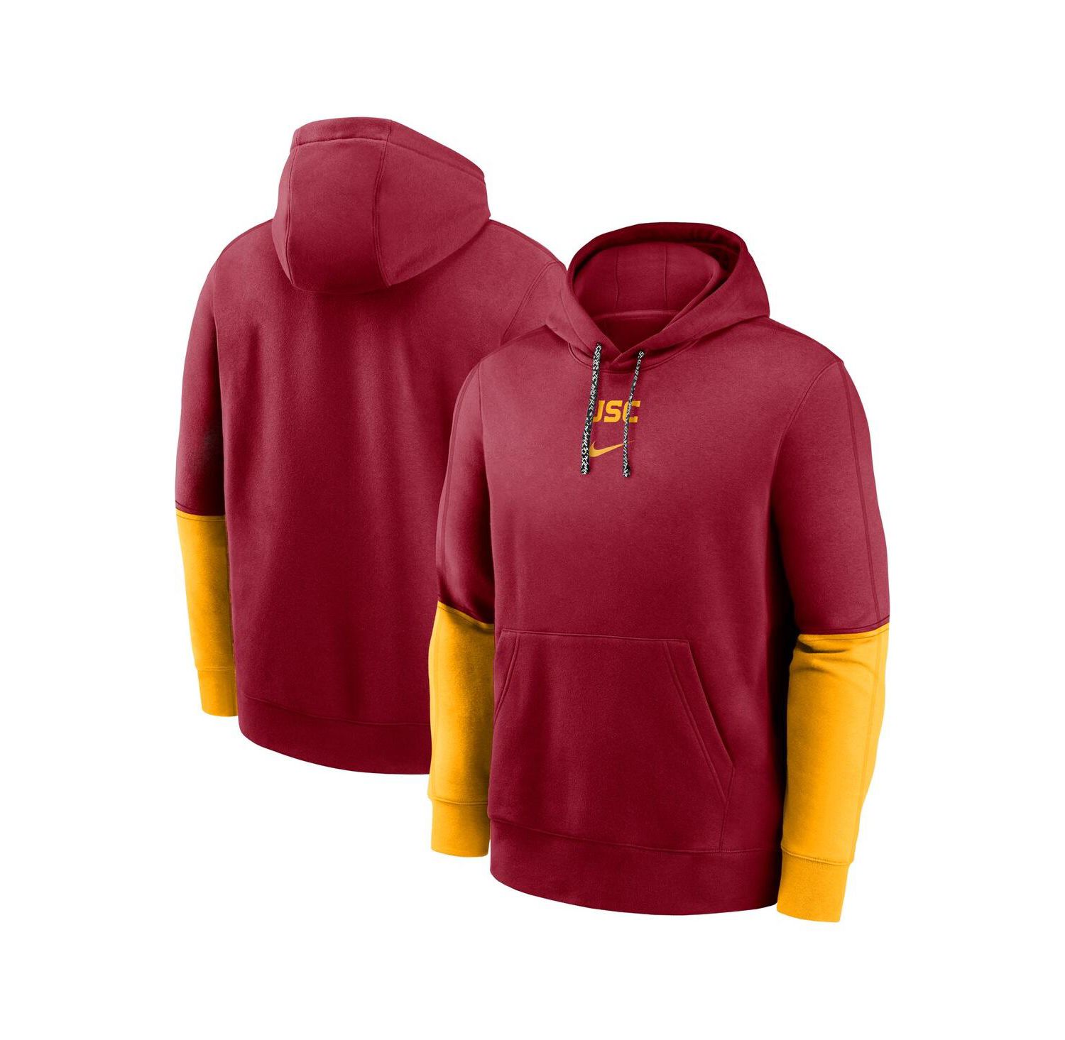 Men's Cardinal/Gold USC Trojans 2024 Sideline Club Pullover Hoodie