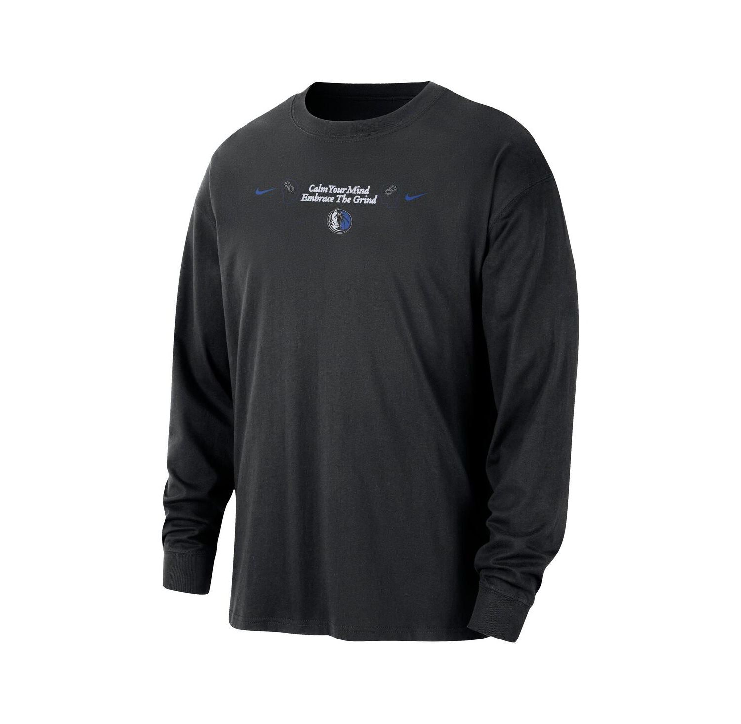 Men's Black Dallas Mavericks Courtside Oversized Long Sleeve T-Shirt