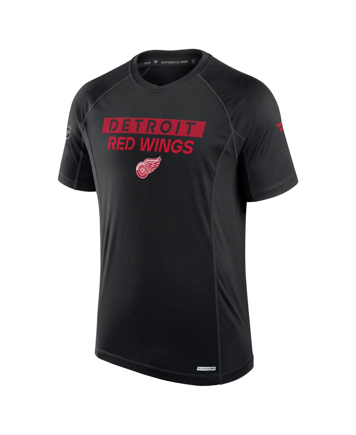 Fanatics Men's Black Detroit Red Wings Authentic Pro Rink Tech T-shirt In Black
