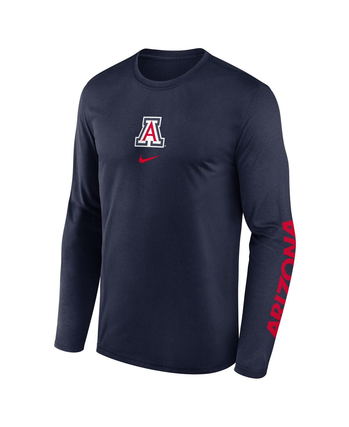 Nike Navy Arizona Wildcats Primetime Center Lockup Two-hit Legend Long Sleeve T-shirt In Navy
