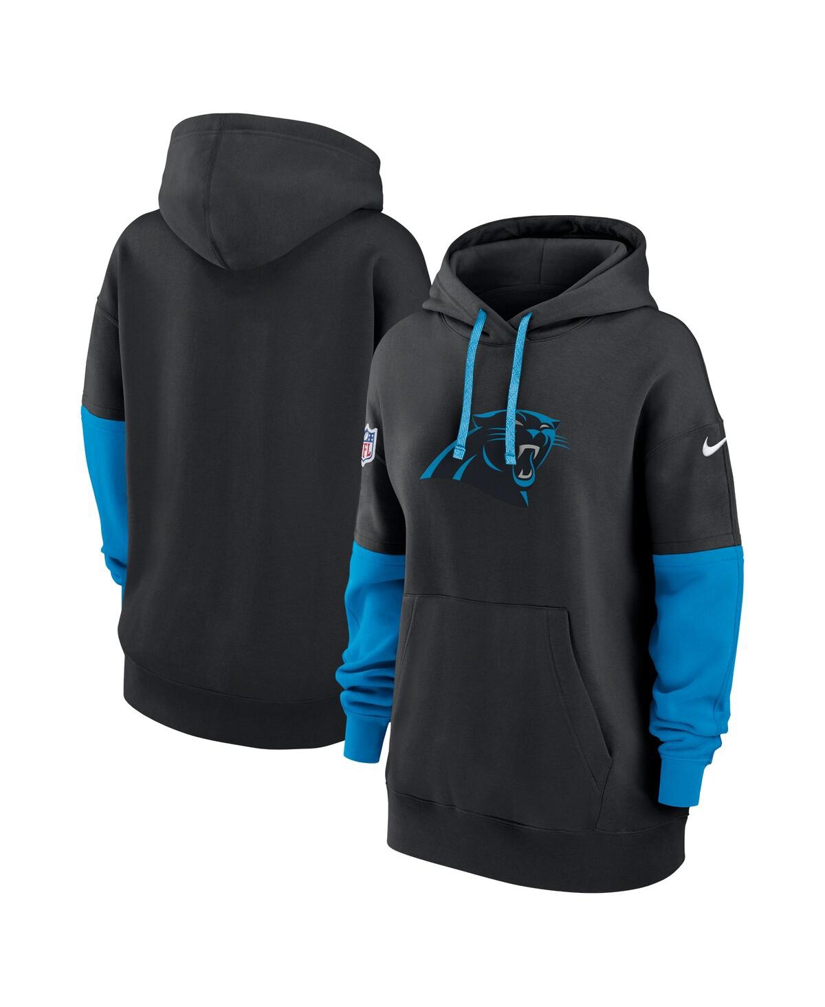 Nike Women's Black Carolina Panthers 2024 Sideline Essential Fleece Pullover Hoodie In Black
