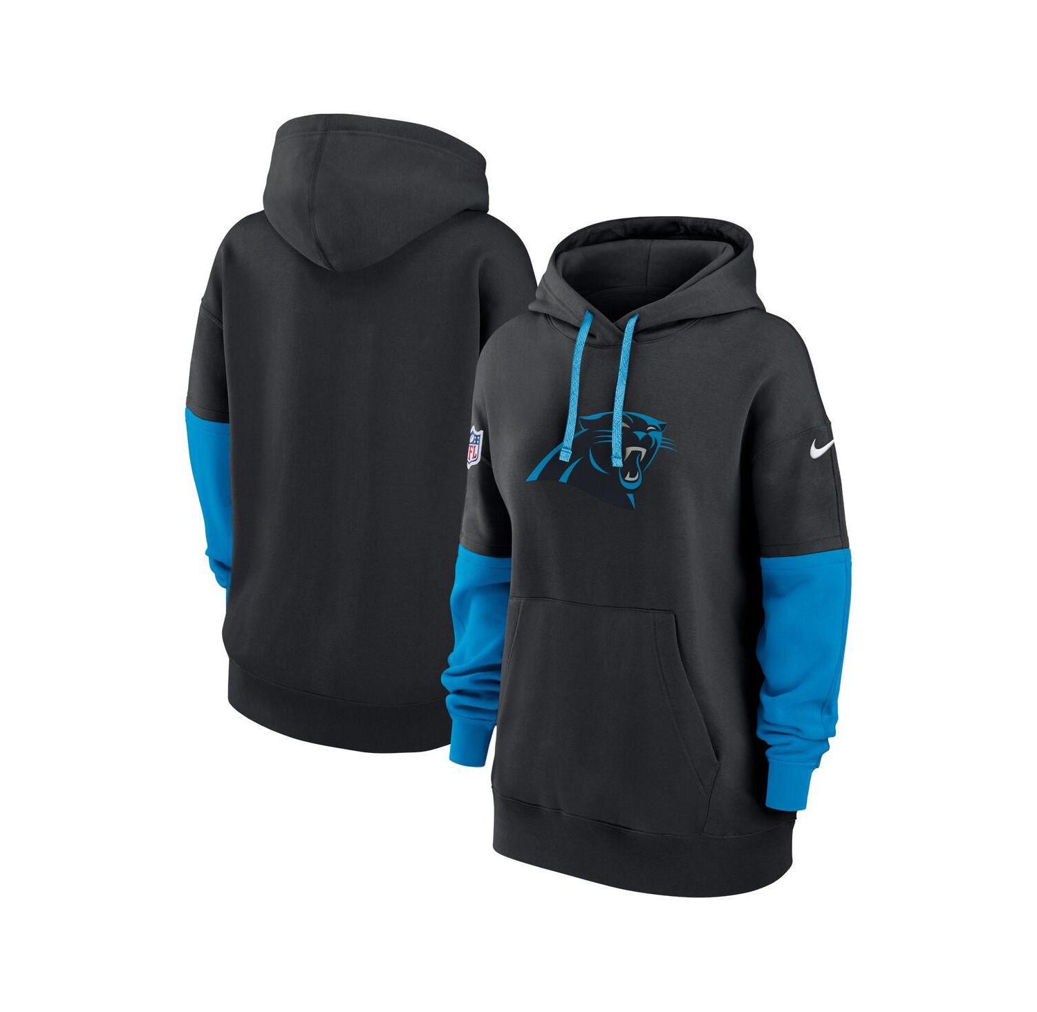 Women's Black Carolina Panthers 2024 Sideline Essential Fleece Pullover Hoodie