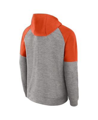 Men's Heather Gray Clemson Tigers Fitness Raglan&nbsp;Performance Full-Zip Hoodie
