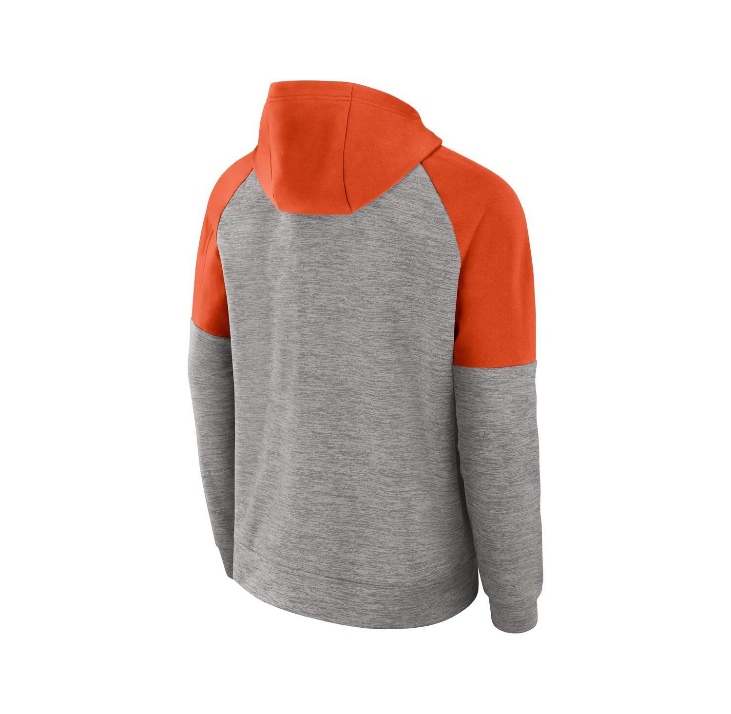 Men's Heather Gray Clemson Tigers Fitness Raglan Performance Full-Zip Hoodie