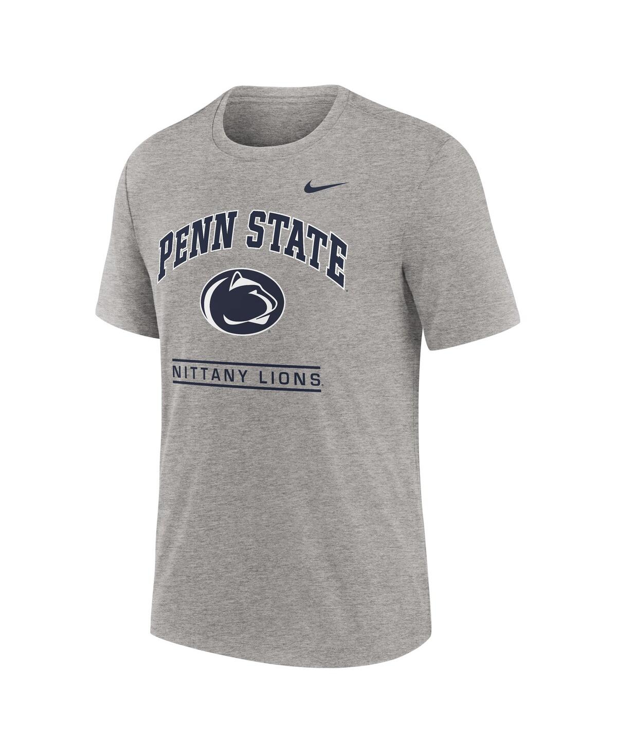 Nike Men's Heather Gray Penn State Nittany Lions Arch Over Logo Tri-blend T-shirt In Gray