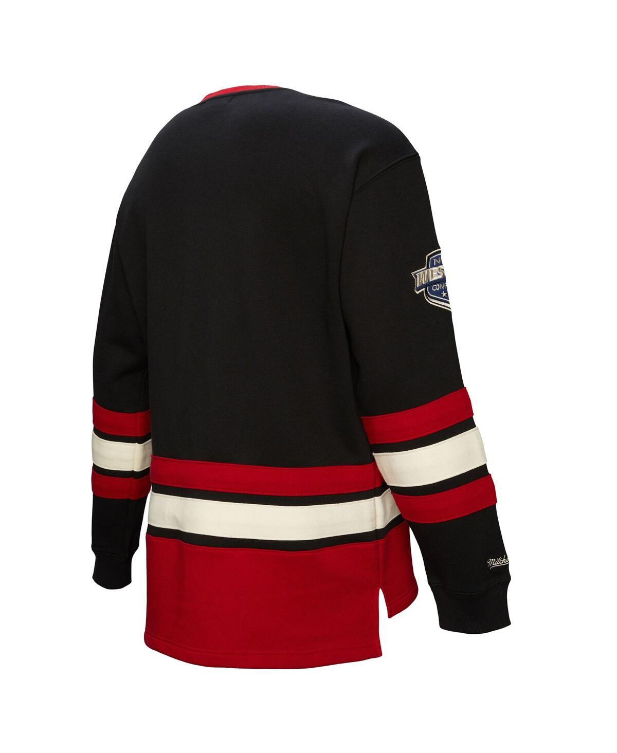 Mitchell & Ness Men's Black Chicago Blackhawks Heritage Lace-up Pullover Sweatshirt In Black
