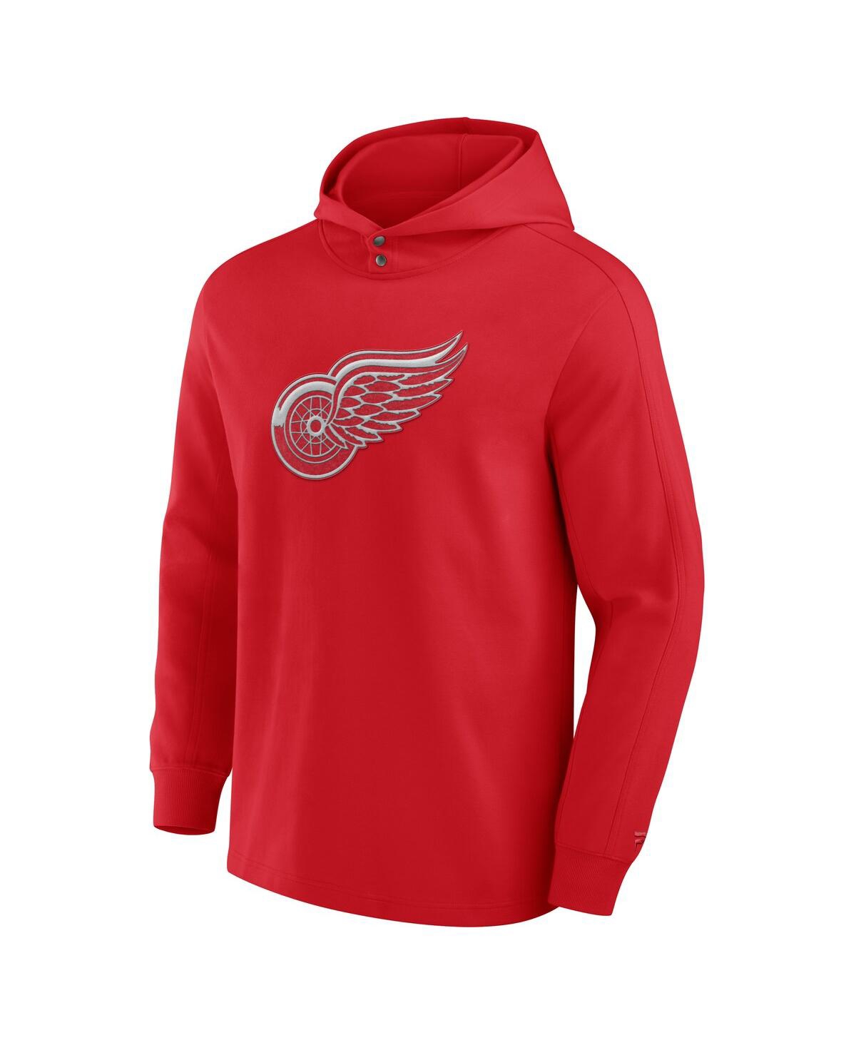 Fanatics Men's Red Detroit Red Wings Elements Blaze Tri-blend Long Sleeve Hoodie T-shirt In Red
