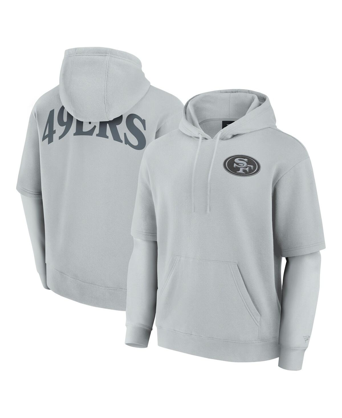 Shop Fanatics Men's And Women's Gray San Francisco 49ers Sleek Elements Pullover Hoodie