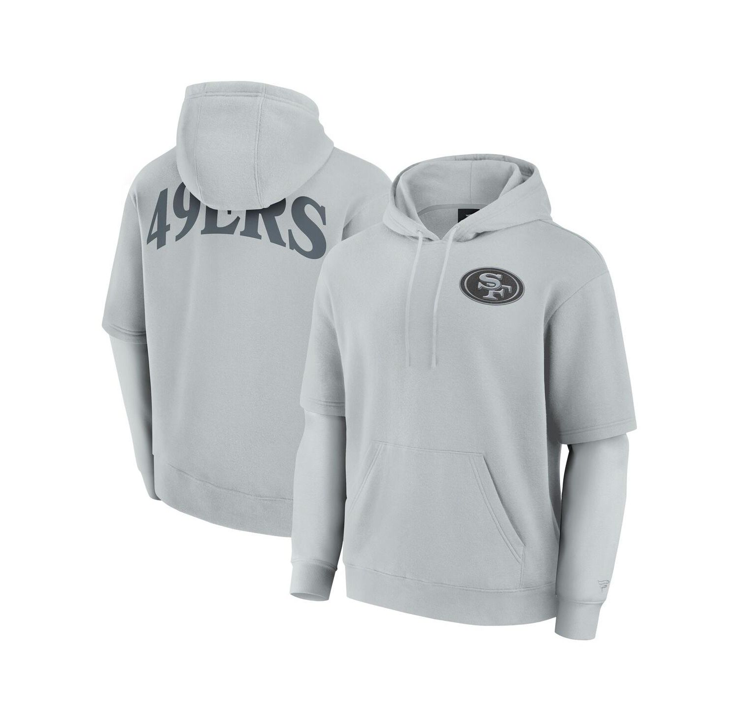 Men's and Women's Gray San Francisco 49ers Sleek Elements Pullover Hoodie