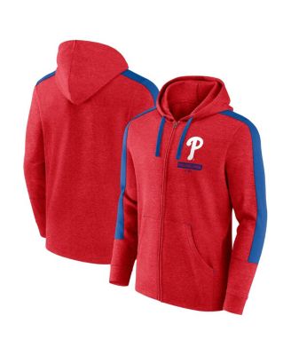 Fanatics - Men's Heather Red Philadelphia Phillies Gains Fleece Full-Zip Hoodie