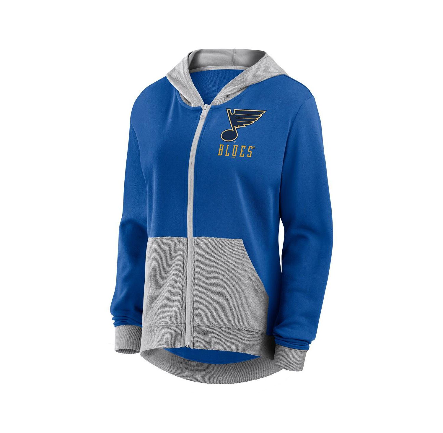 Women's Blue St. Louis Blues Hit It French Terry Full-Zip Hoodie