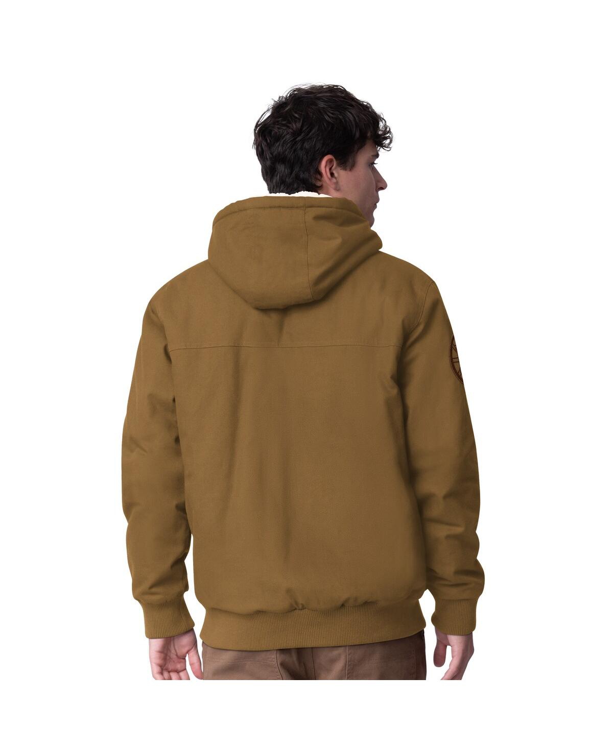 G-iii Sports By Carl Banks Tan Seattle Kraken Build Up Full-zip Hoodie Jacket In Green