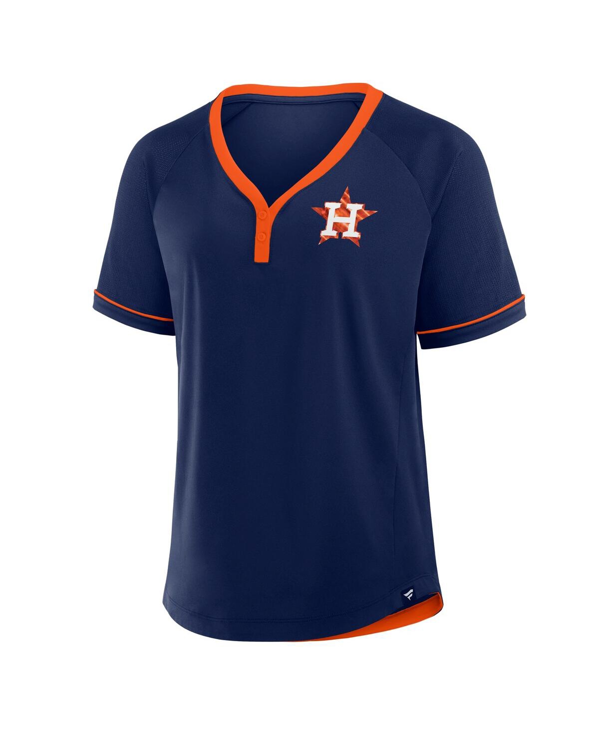 Fanatics Women's Navy Houston Astros League Diva Star Raglan V-neck T-shirt In Navy