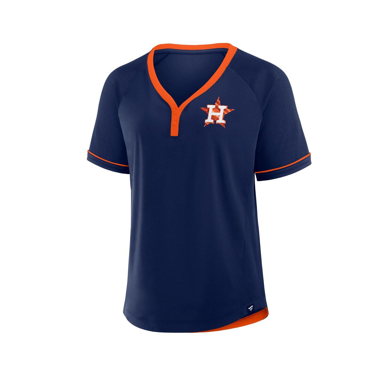 Women's Navy Houston Astros League Diva Star Raglan V-Neck T-Shirt