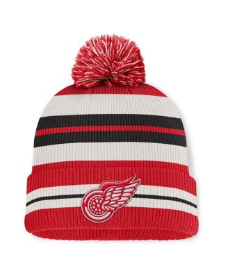 Fanatics - Men's Red/Cream Detroit Red Wings Decades Collection Cuffed Knit Hat with Pom