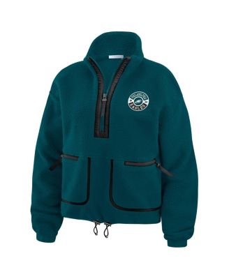 Women's Midnight Green Philadelphia Eagles Polar Fleece Half-Zip Jacket