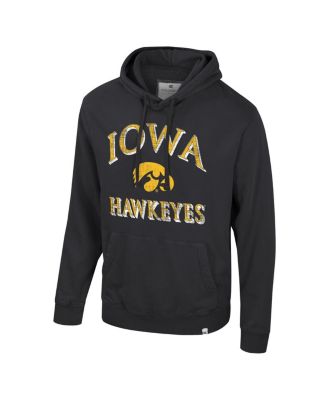 Men's Black Iowa Hawkeyes Big Tall Cap E-Tan Pullover Hoodie
