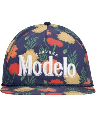 Men's Navy Modelo Beer Rope Floral Golfer Adjustable Hat