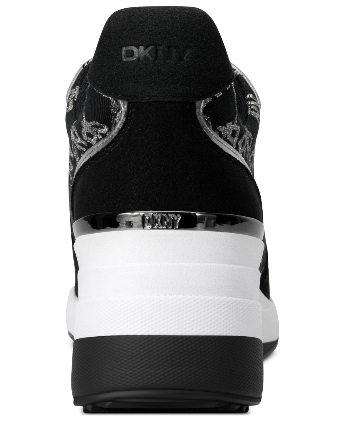 Shop Dkny Women's Kamay Lace-up Wedge Sneakers In Black,nickel
