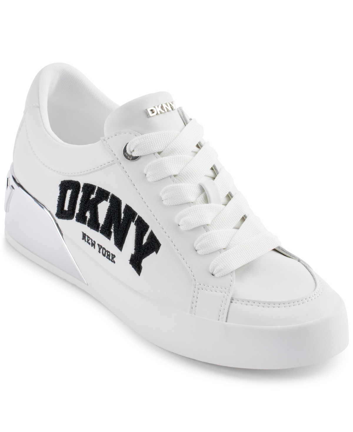 Dkny Women's Maben Varsity Lace-up Sneakers In White