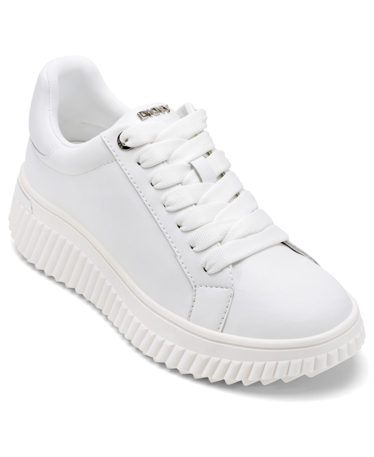 Dkny Women's Lobeco Lace-up Platform Sneakers In White