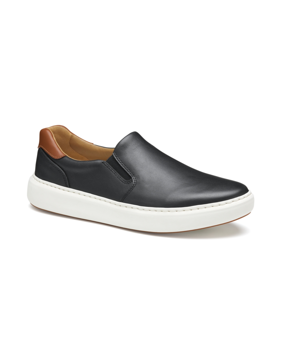 Johnston & Murphy Anders Slip-on Sneaker In Black Full Grain