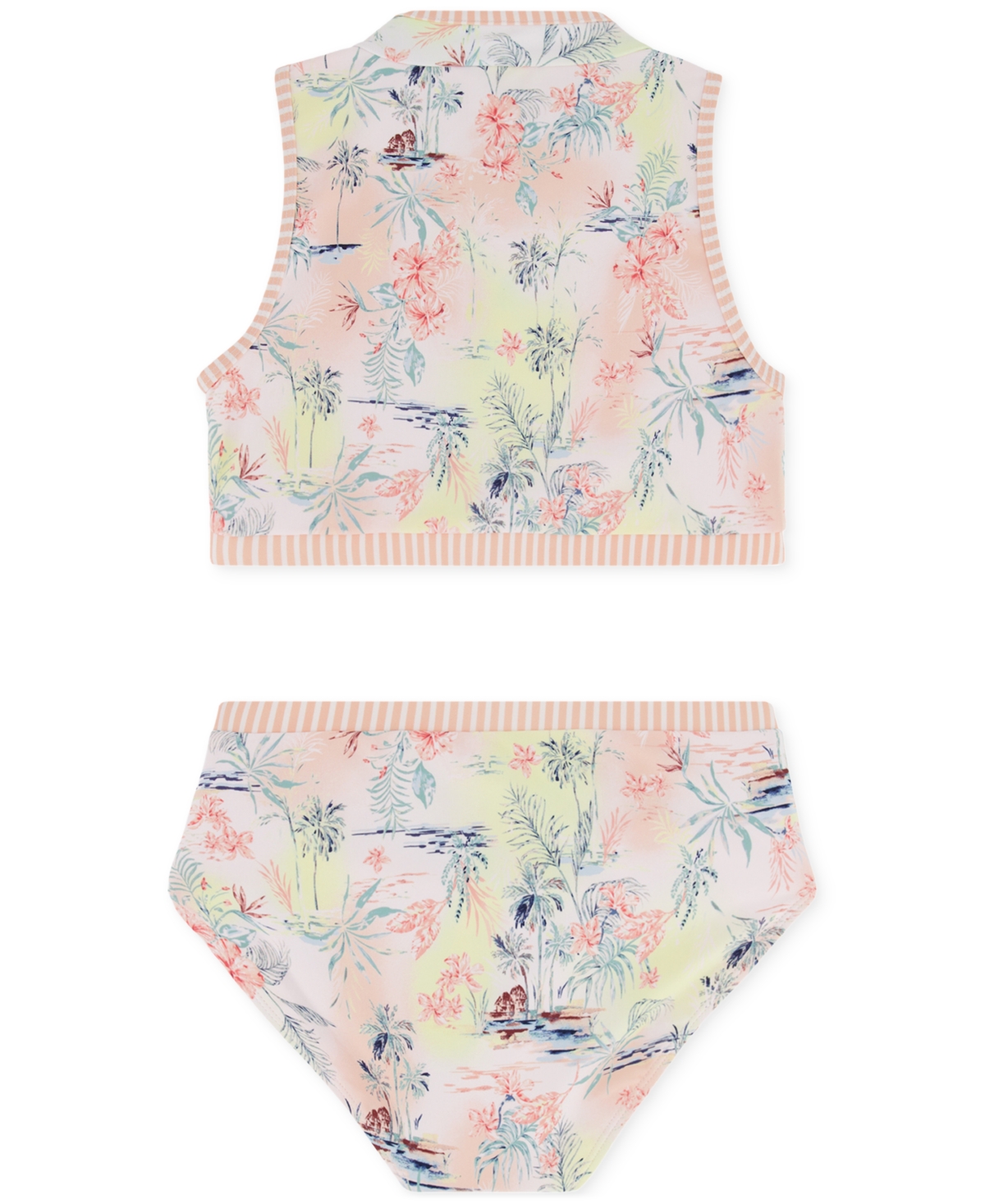 Roxy Big Girls North Shore Two-piece Swimsuit Set In Peach Nectar