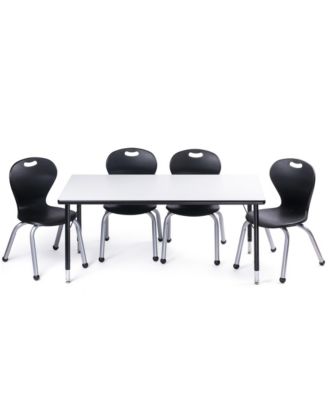 Chair and Table Set for Schools - Table 24 x 48 inch (60 x 120cm) - Height Adjustable Legs