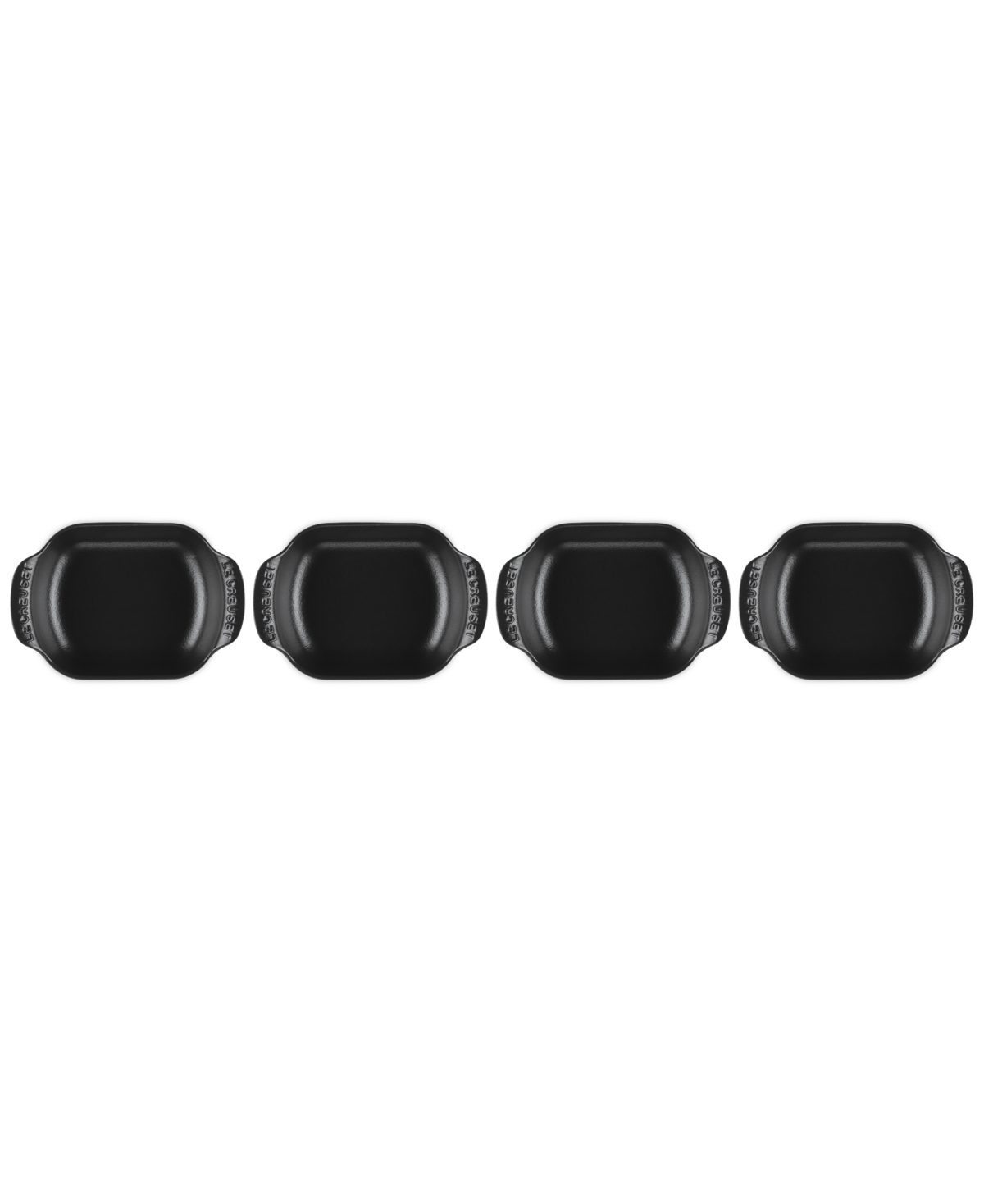 Le Creuset Gourmand Set Of 4 1/3-quart Enamel Cast Iron Rectangular Baker In Matte Black